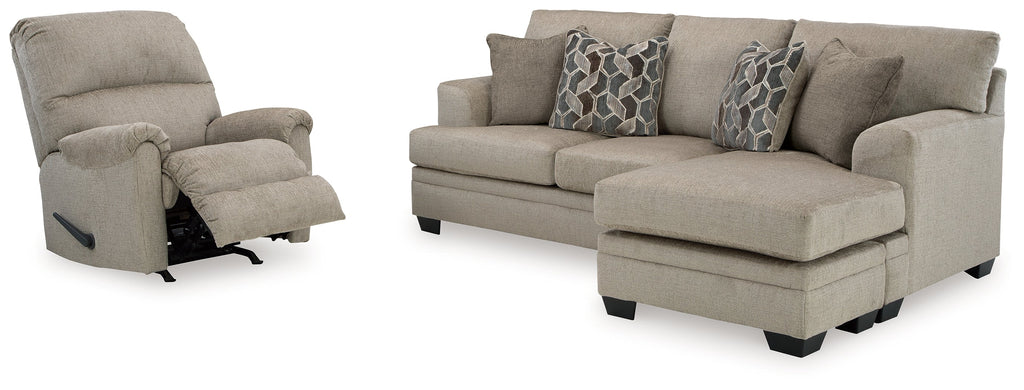 Stonemeade Taupe Sofa Chaise & Recliner