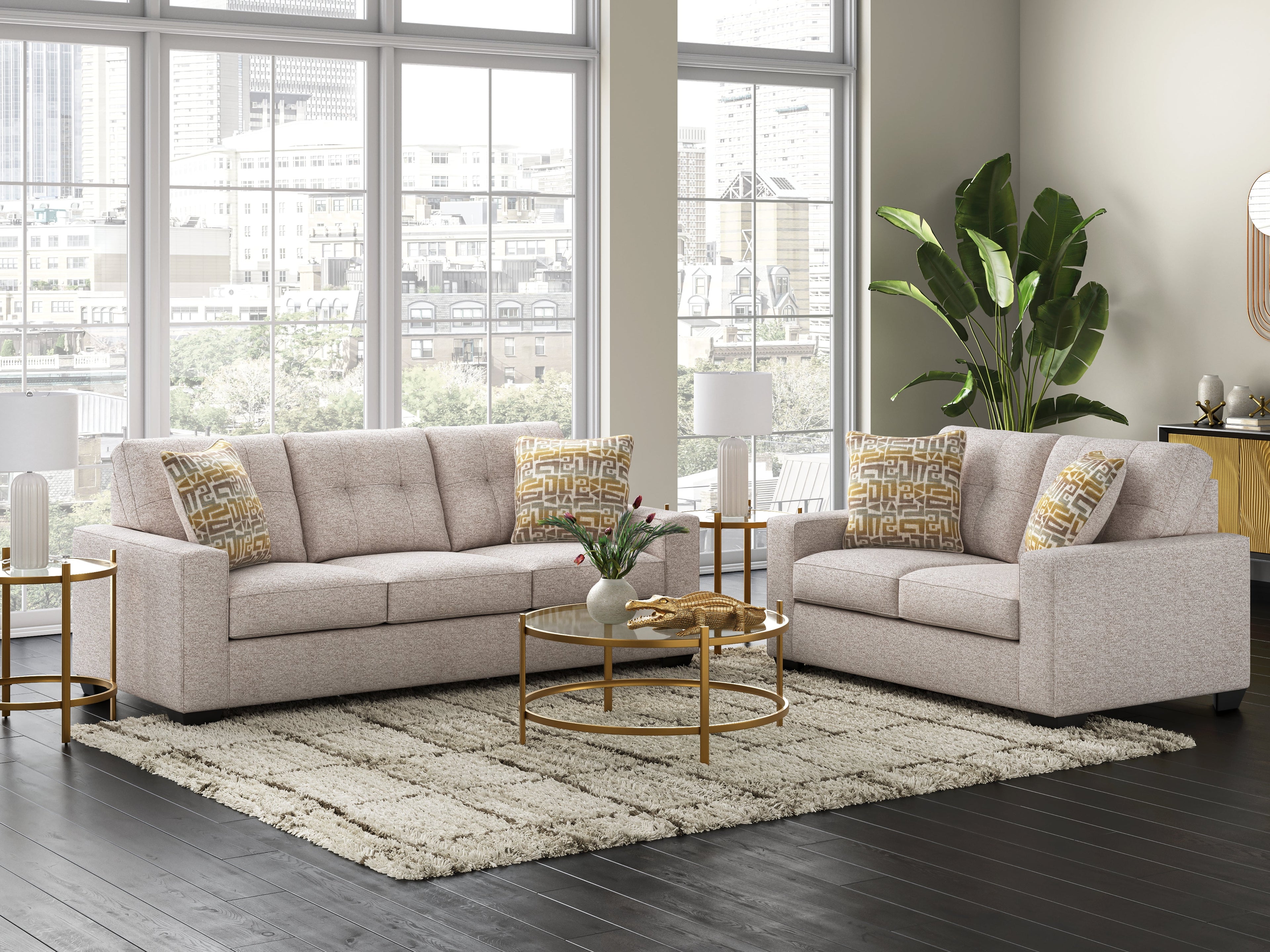 Storrow Stone Sofa and Loveseat