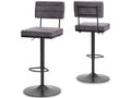 Strumford Gray & Black Bar Height Bar Stool (Set of 2)