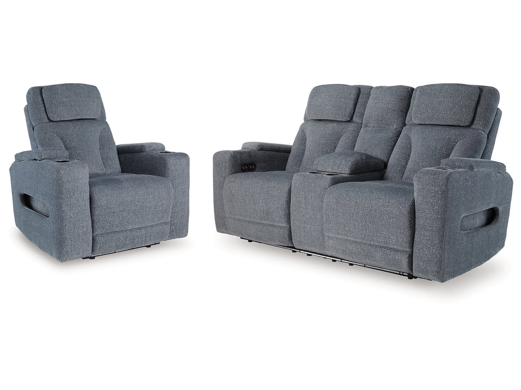 Studio Cave Steel Power Reclining Loveseat and Power Recliner