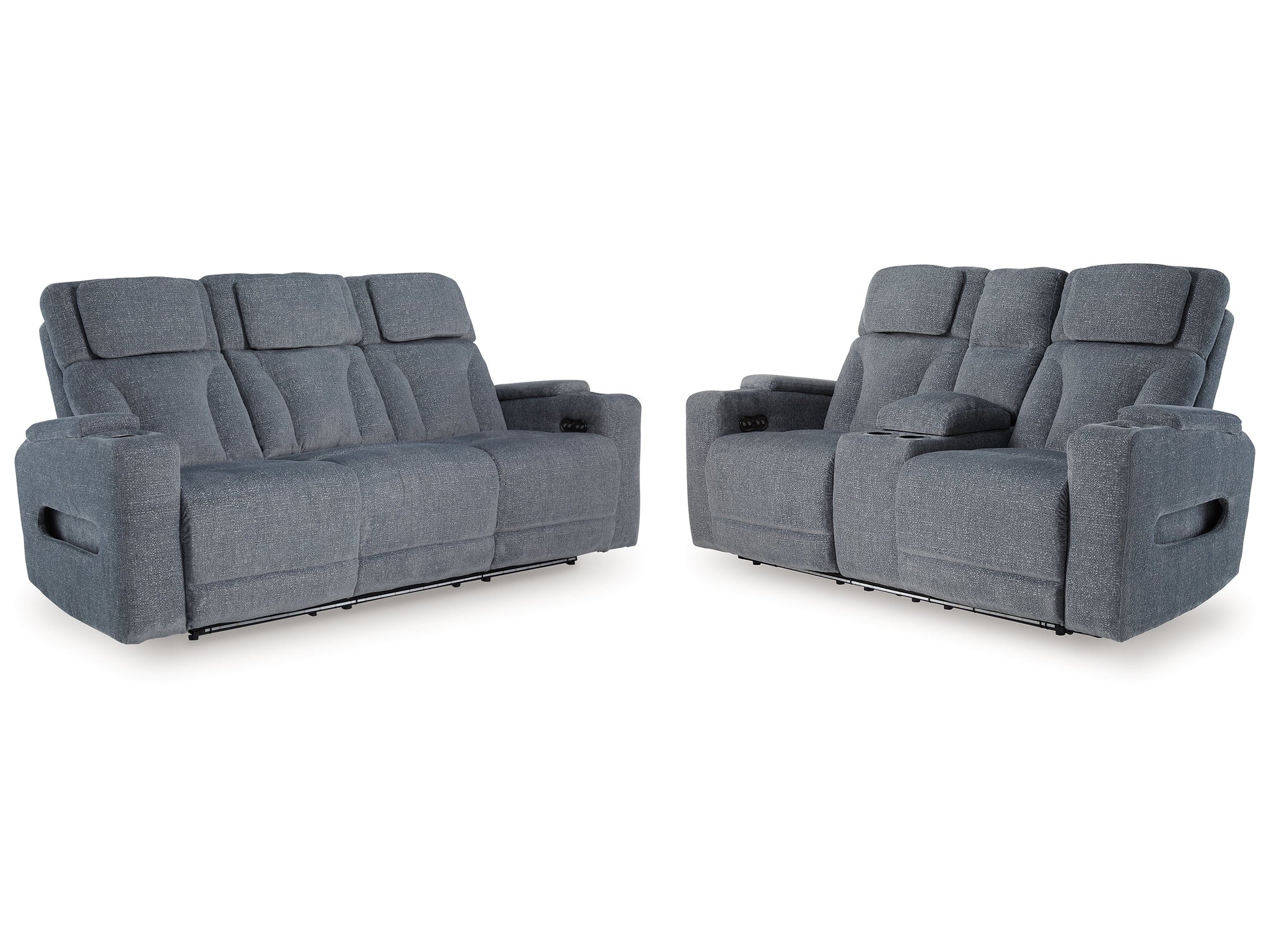 Studio Cave Steel Power Reclining Sofa and Loveseat