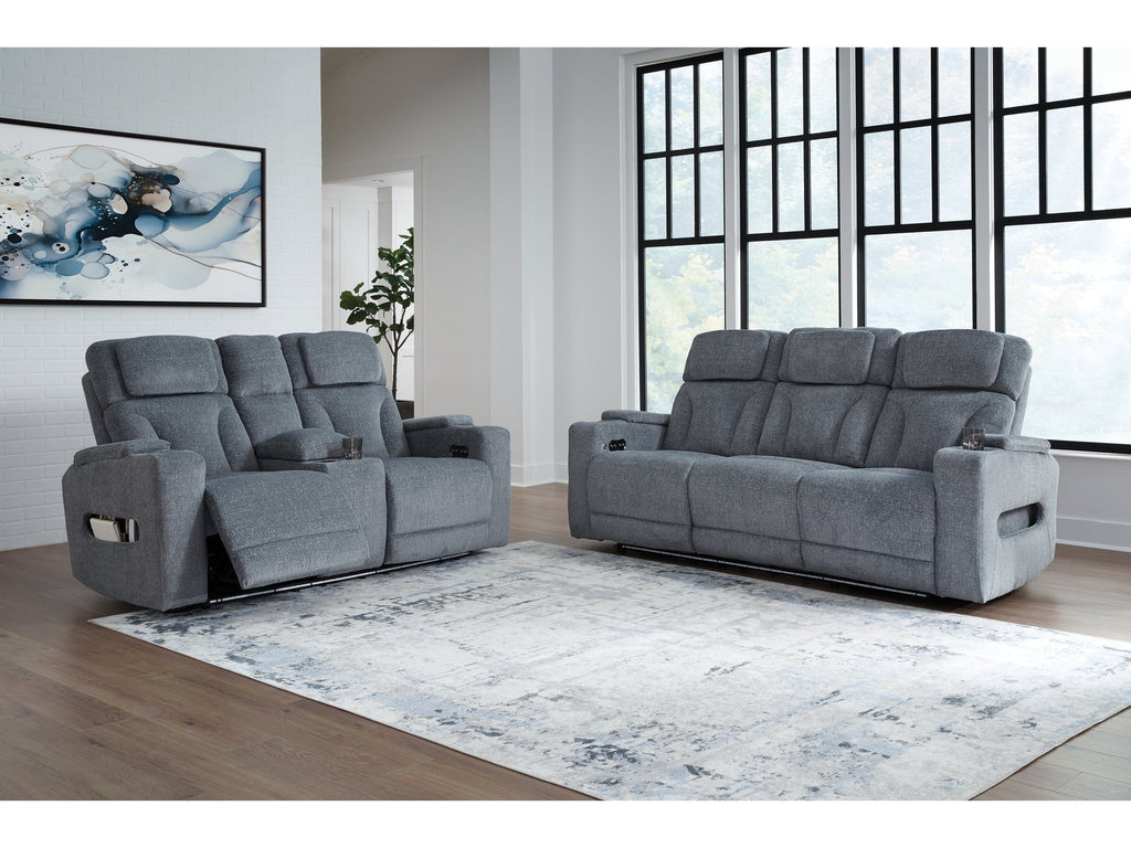 Studio Cave Steel Power Reclining Sofa and Loveseat