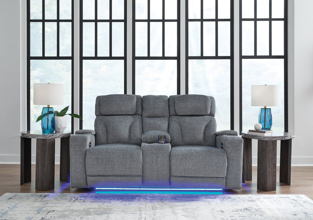 Studio Cave Steel Power Reclining Sofa and Loveseat