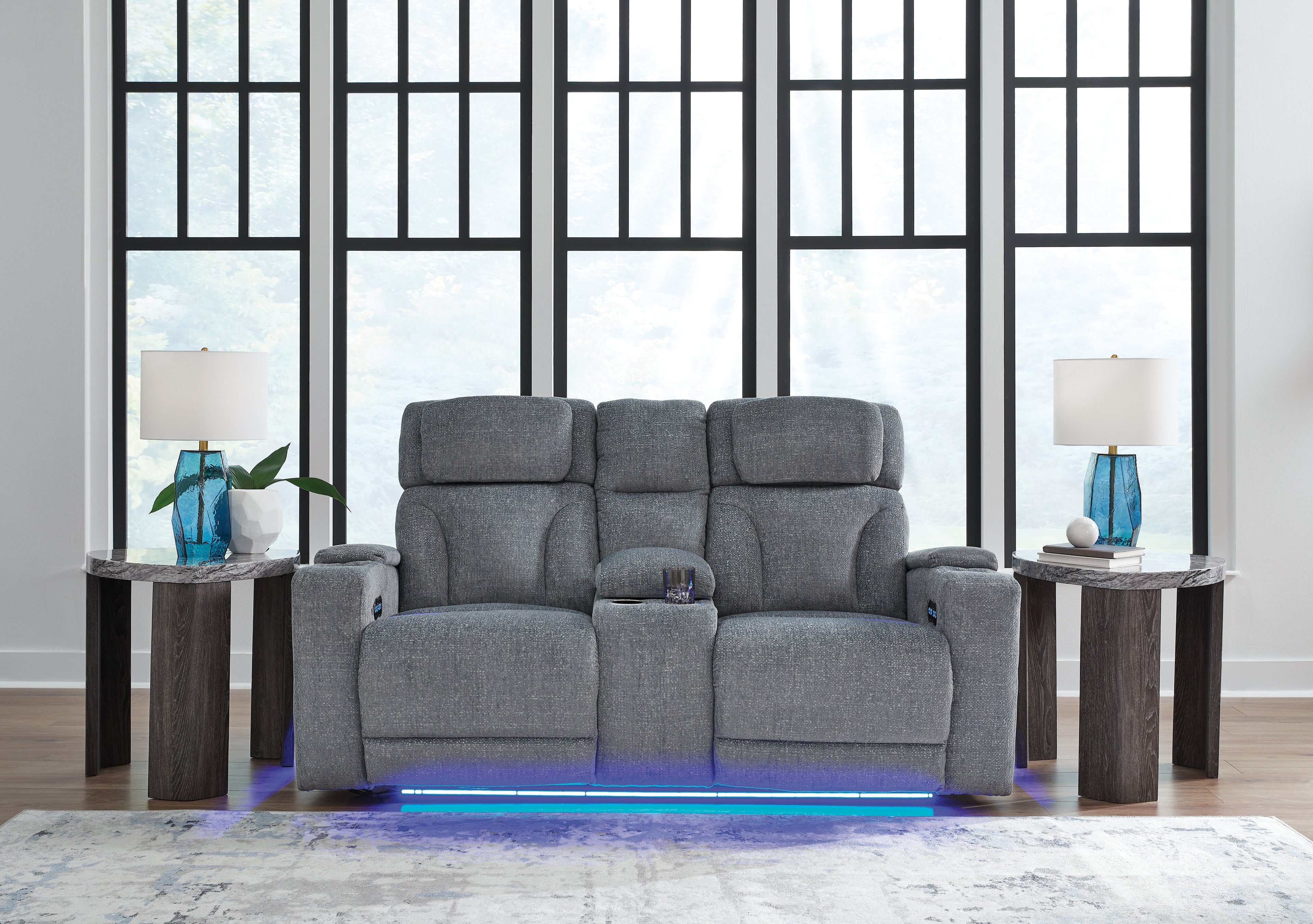 Studio Cave Steel Power Reclining Sofa and Loveseat