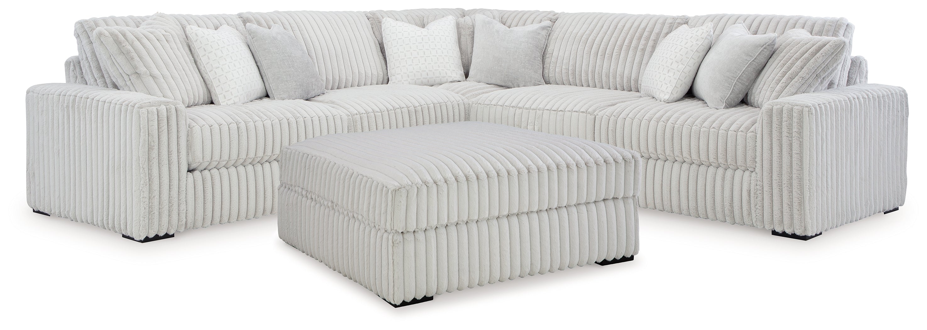 Stupendous Alloy 3-Piece Sectional and Ottoman