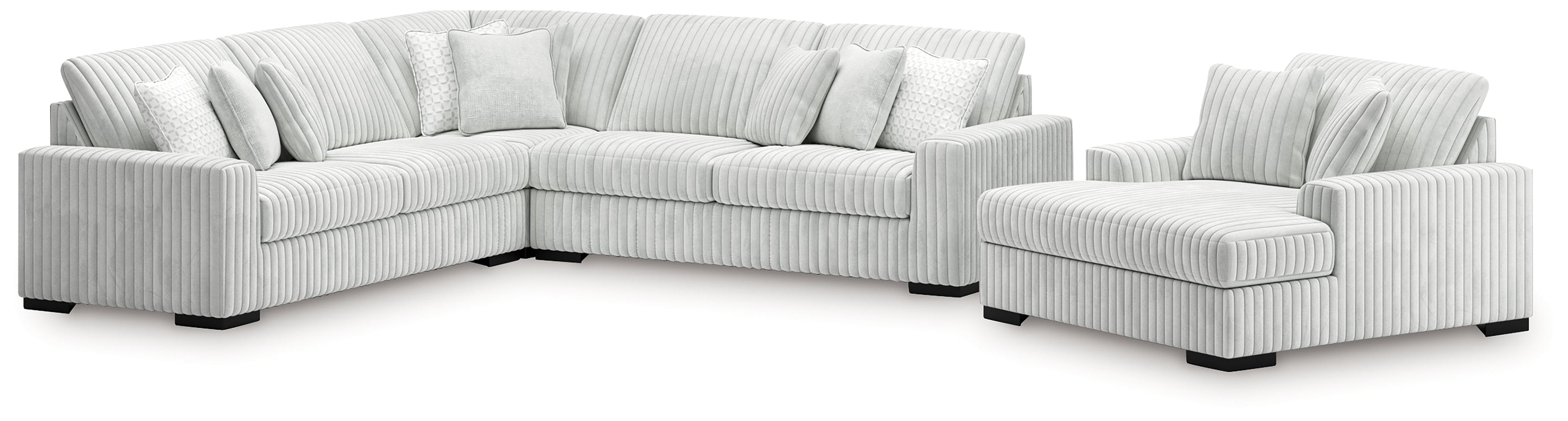 Stupendous Alloy 3-Piece Sectional and Oversized Chaise
