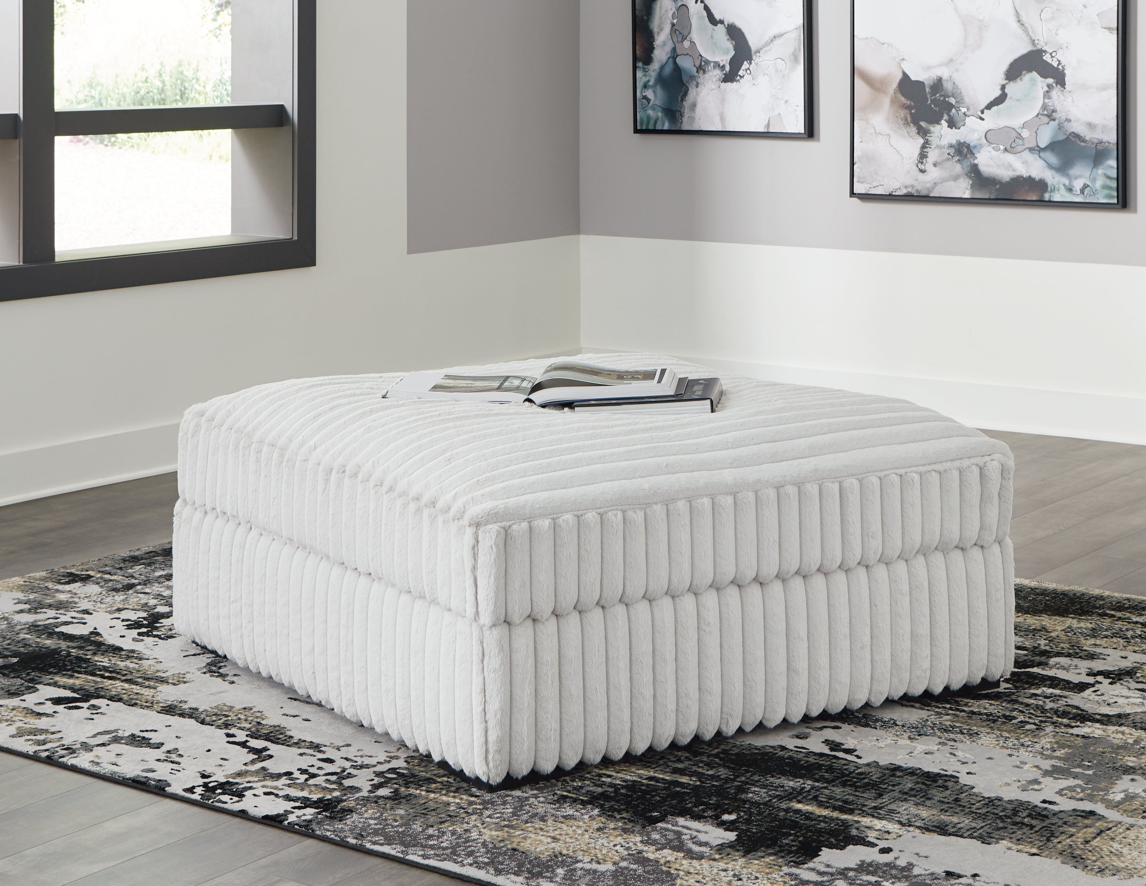 Stupendous Alloy 4-Piece Sectional and Oversized Accent Ottoman