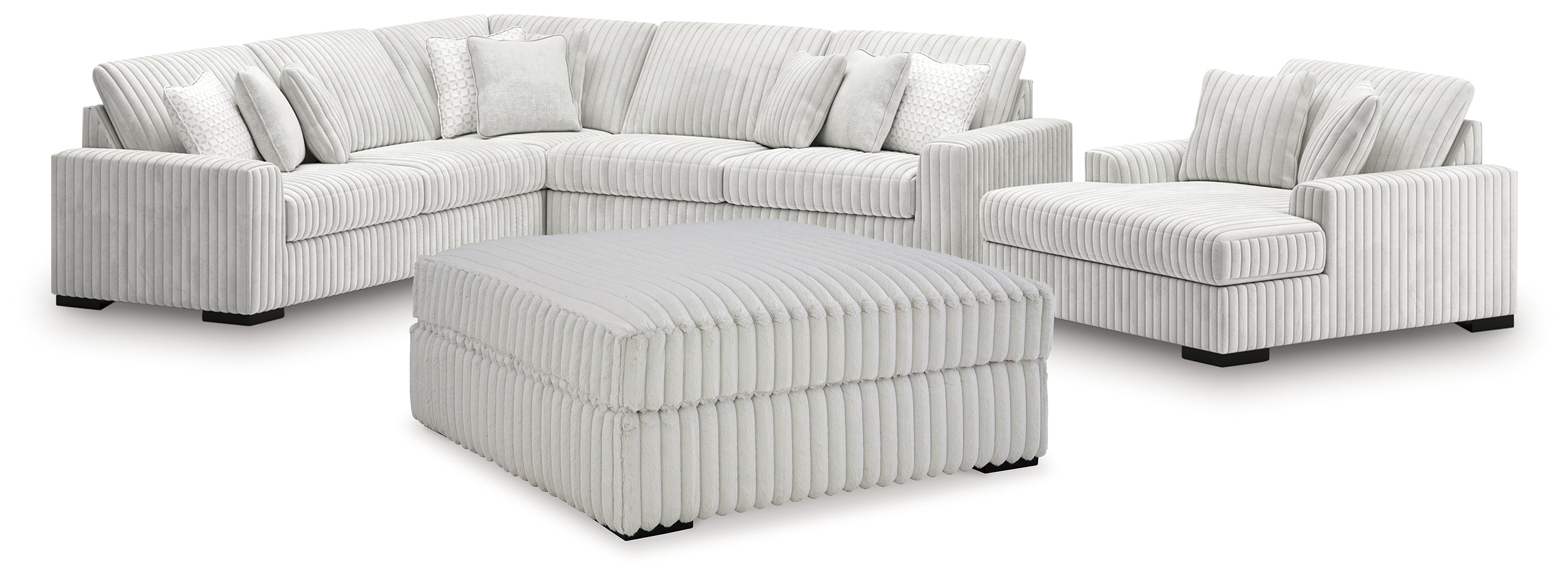 Stupendous Alloy 4-Piece Sectionals and Ottoman