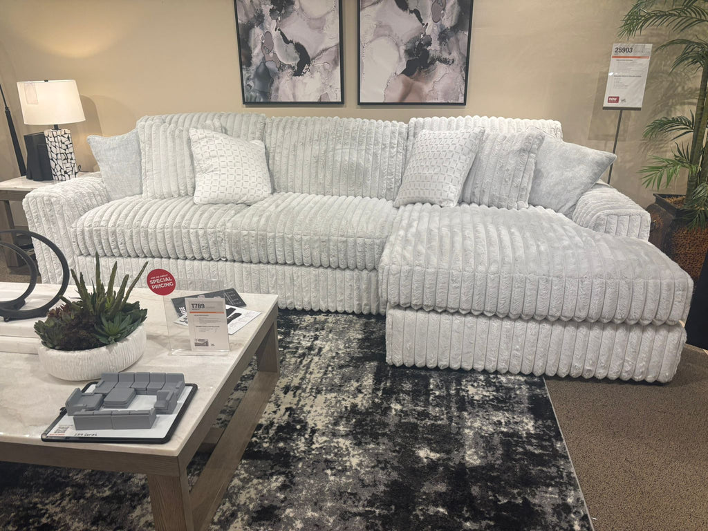 Stupendous Alloy Corduroy 2-Piece RAF Chaise Sectional