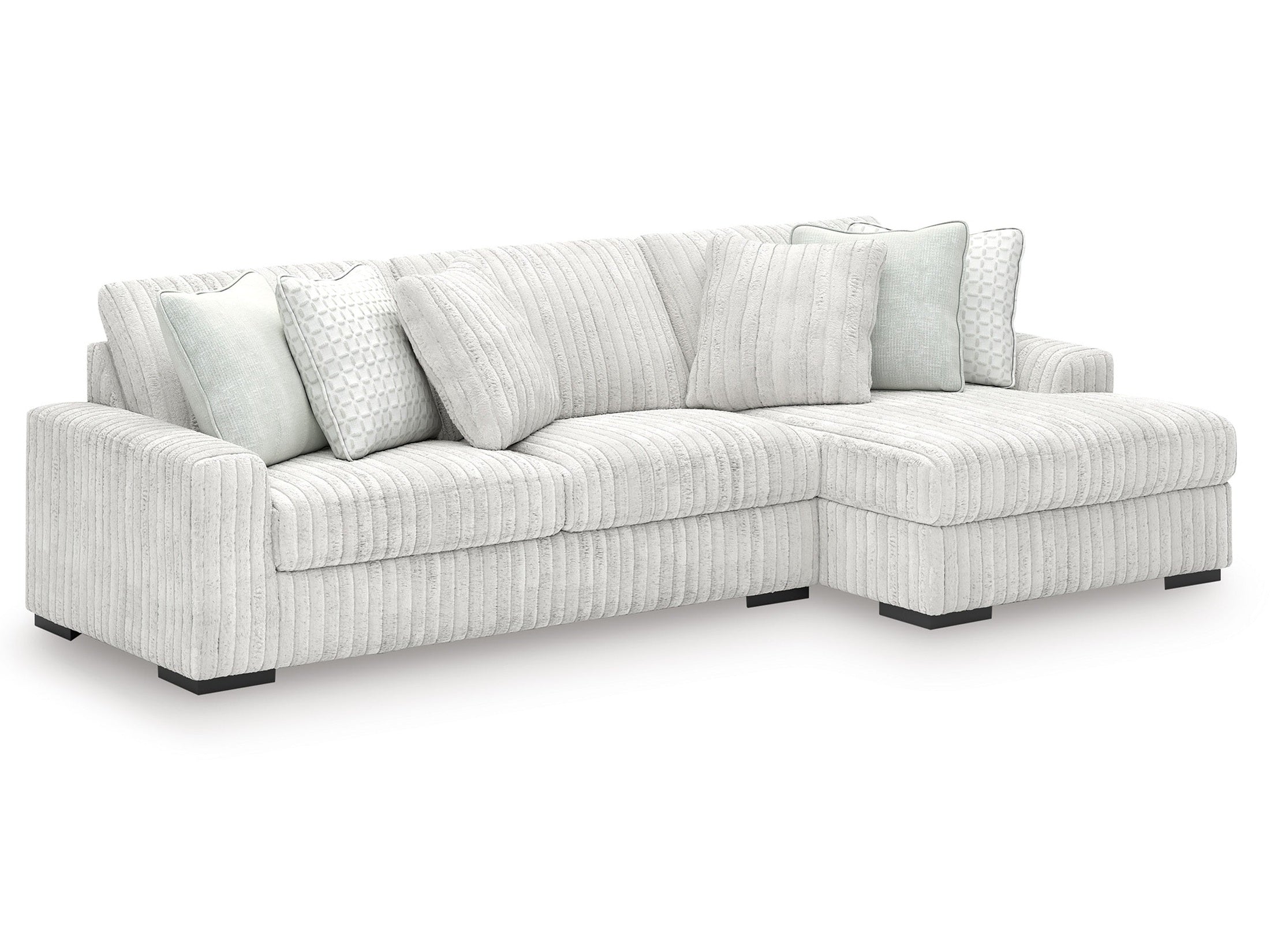 Stupendous Alloy Corduroy 2-Piece RAF Chaise Sectional