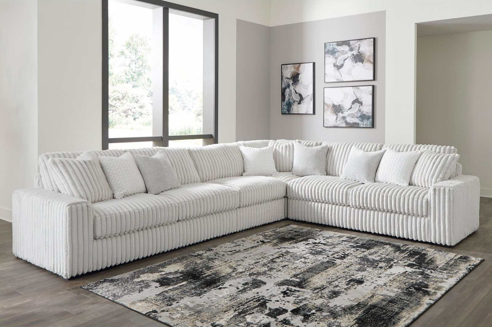 Stupendous Alloy Corduroy Symmetrical Sectional Living Room Set / 4pc