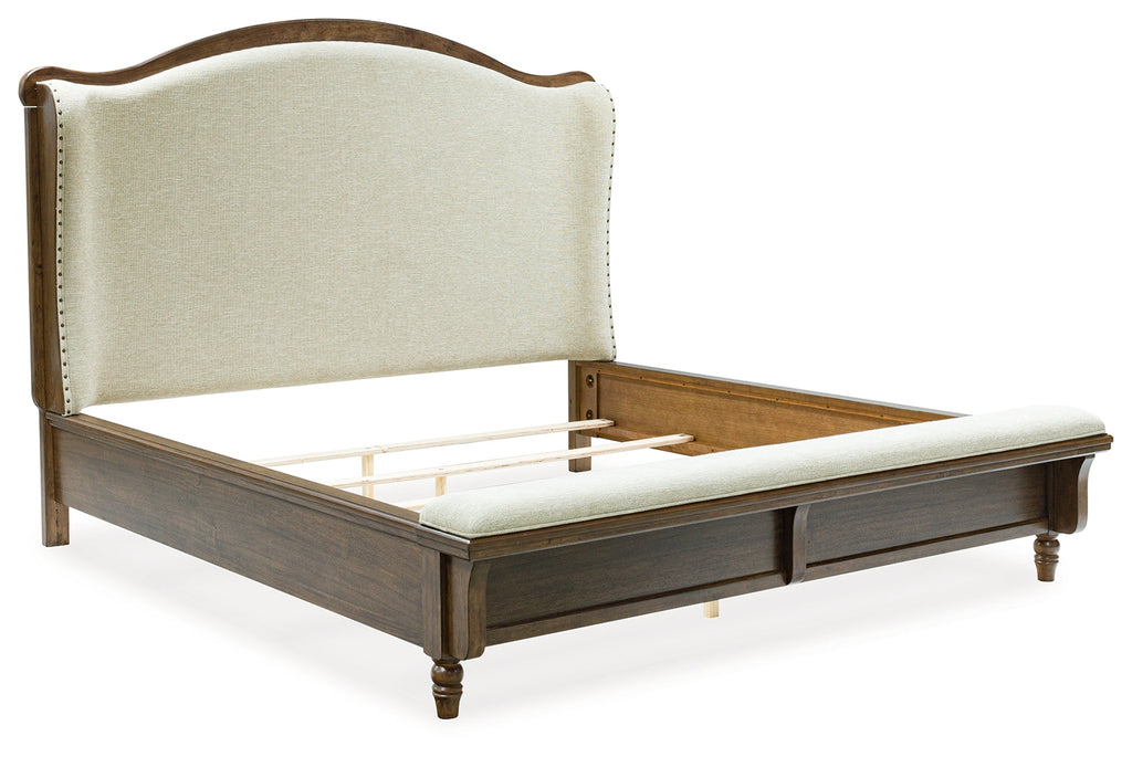 Sturlayne Brown California King Upholstered Panel Bed