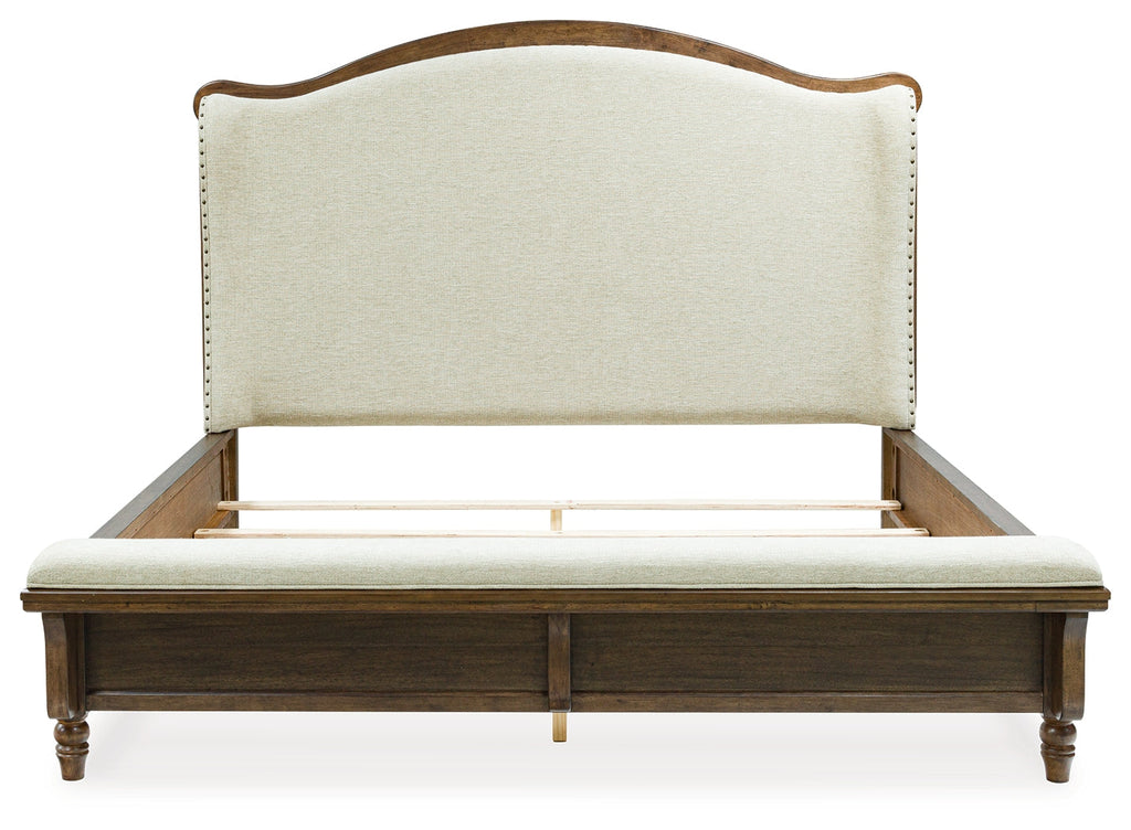 Sturlayne Brown King Upholstered Panel Bed