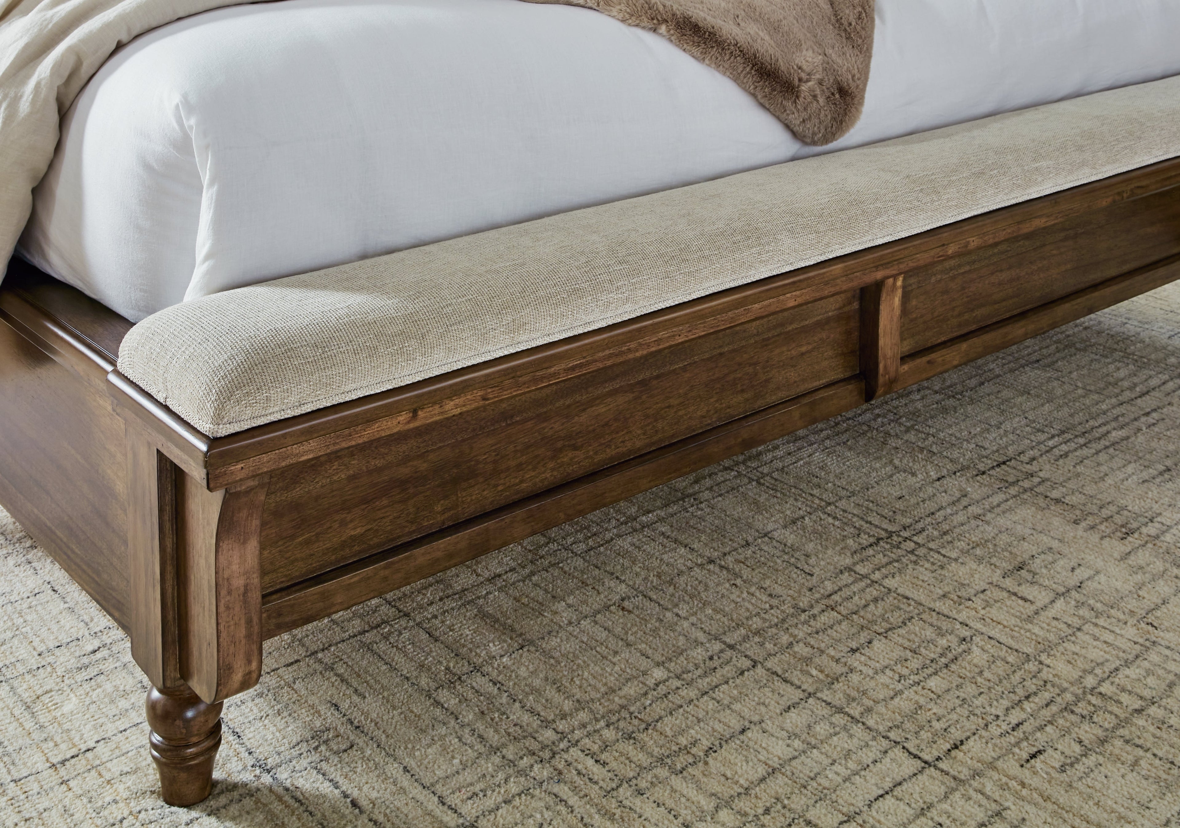 Sturlayne Brown King Upholstered Panel Bed