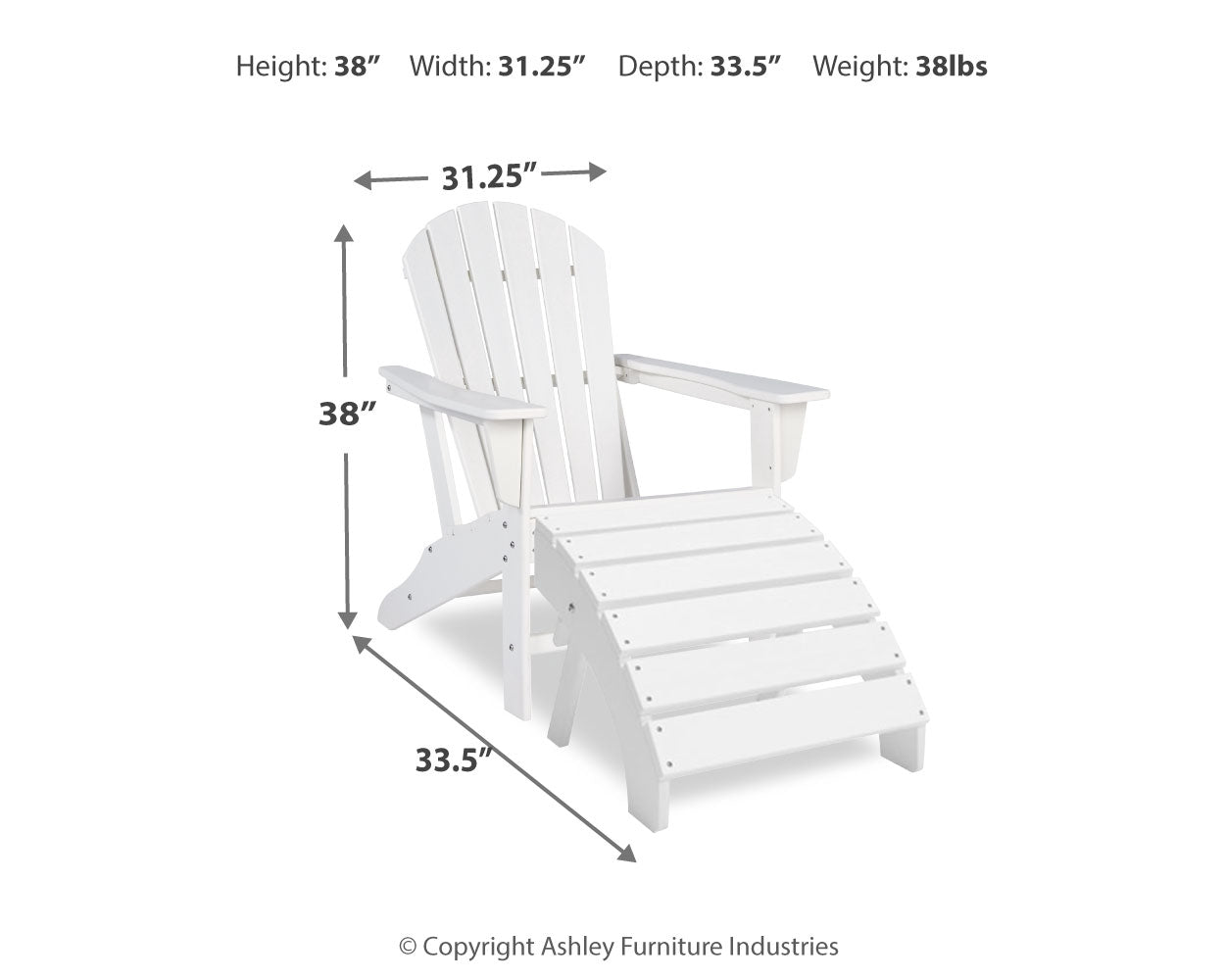 Sundown Treasure Adirondack Chair w/5 Color Options
