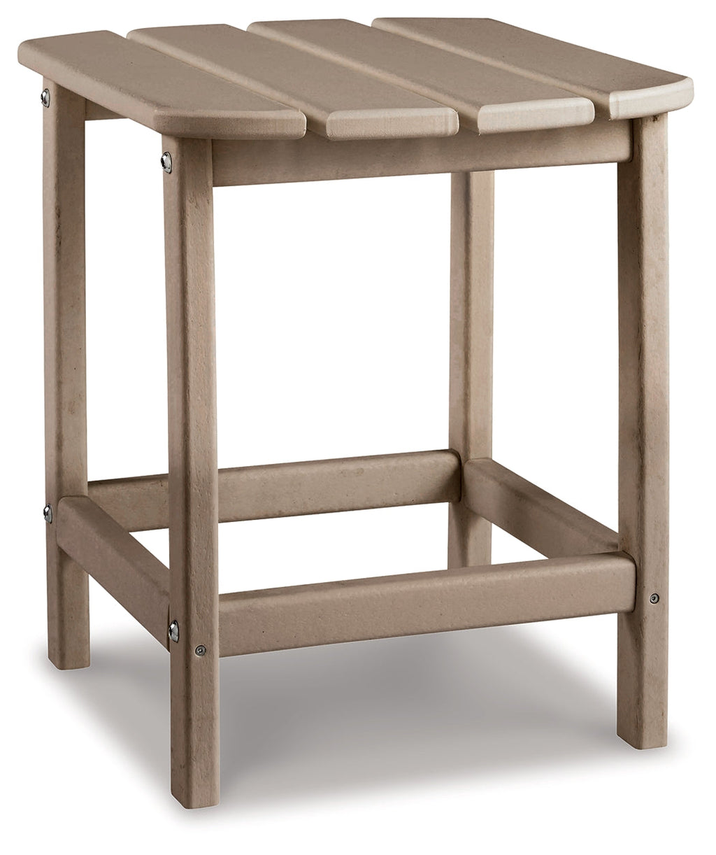 Sundown Treasure Driftwood 4 Adirondack Chairs & Outdoor End Table