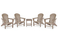 Sundown Treasure Driftwood 4 Adirondack Chairs & Outdoor End Table