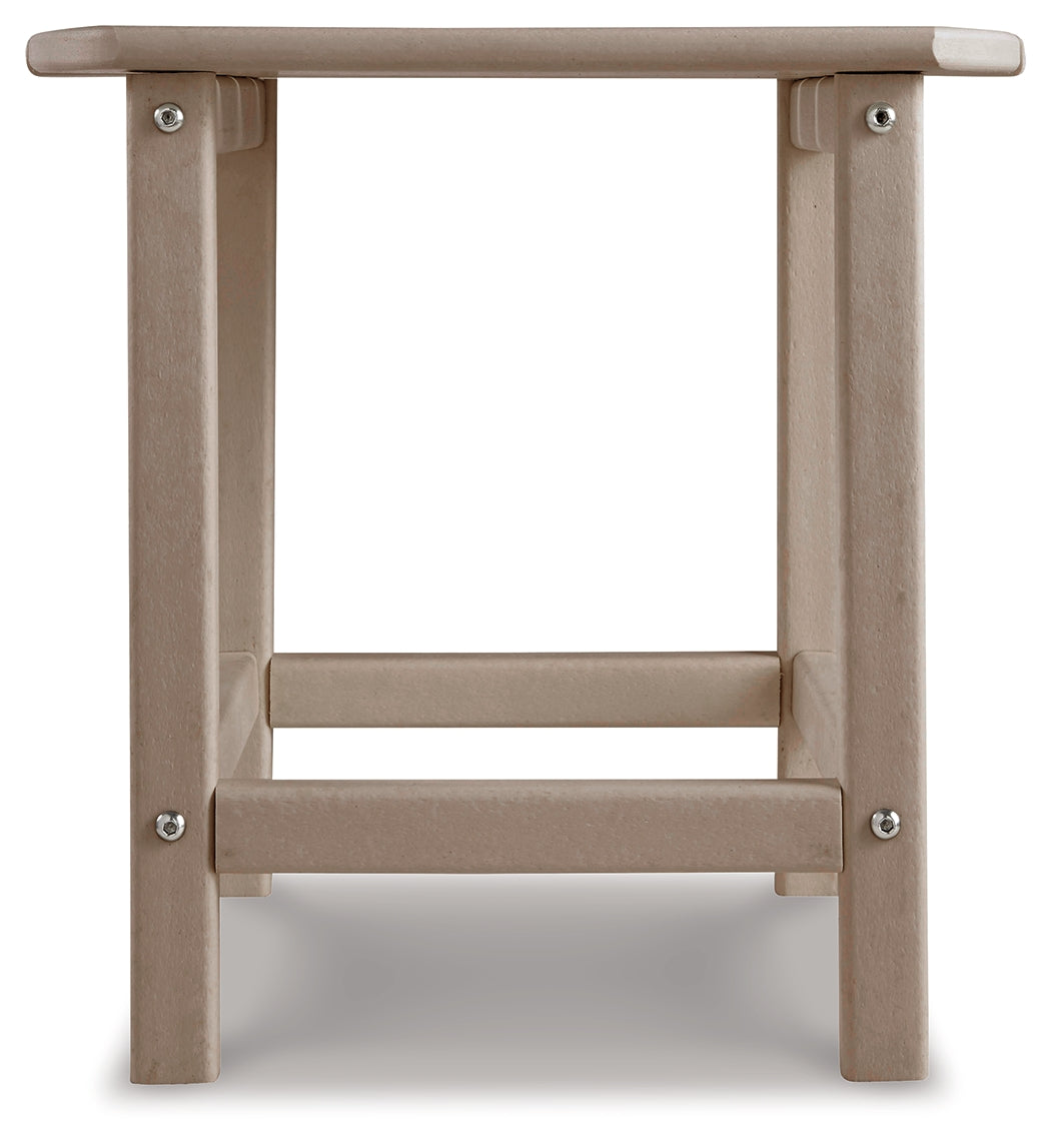 Sundown Treasure Driftwood 4 Adirondack Chairs & Outdoor End Table