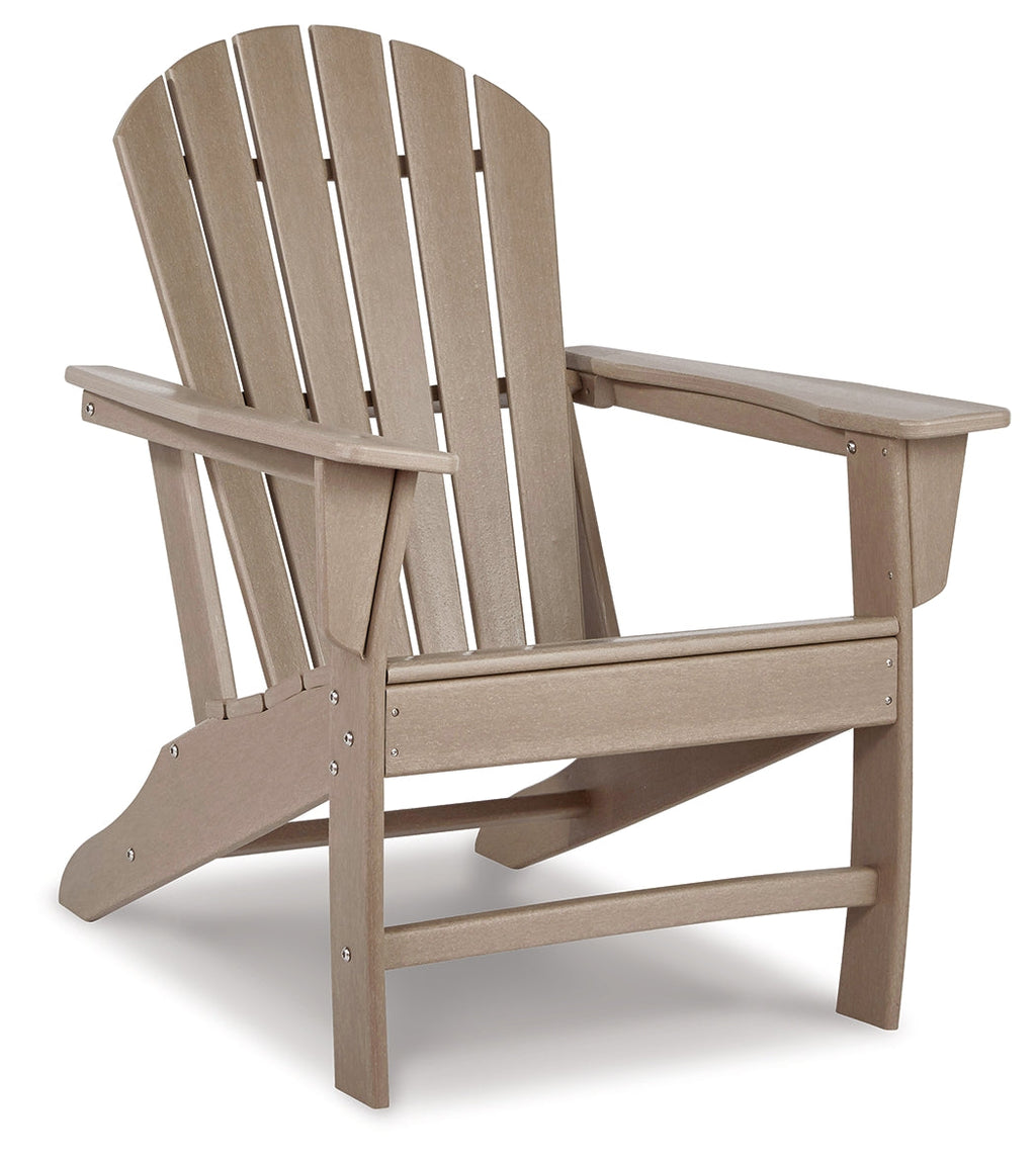 Sundown Treasure Driftwood 4 Adirondack Chairs & Outdoor End Table
