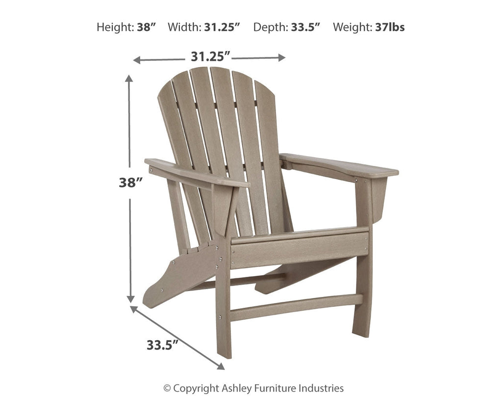 Sundown Treasure Driftwood 4 Adirondack Chairs & Outdoor End Table
