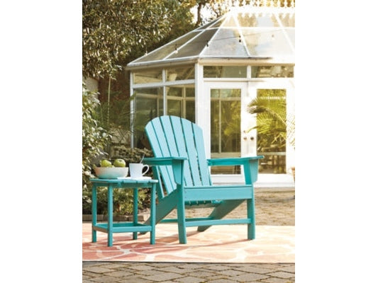 Sundown Treasure Turquoise Adirondack Chair with End Table