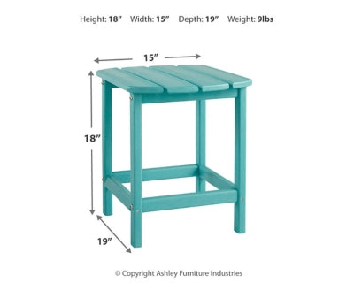 Sundown Treasure Turquoise Adirondack Chair with End Table