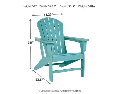 Sundown Treasure Turquoise Adirondack Chair with End Table