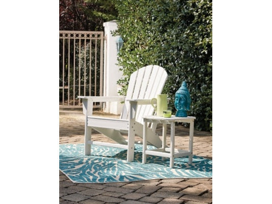 Sundown Treasure White Adirondack Chair with End Table