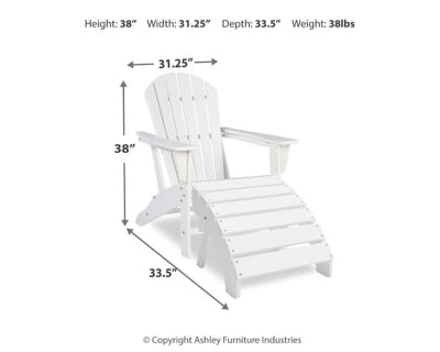 Sundown Treasure White Adirondack Chair with End Table