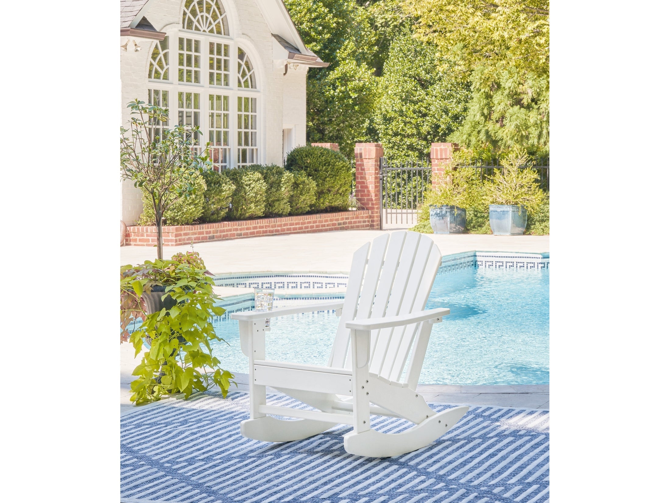 Sundown Treasure White Outdoor Rocking Chair