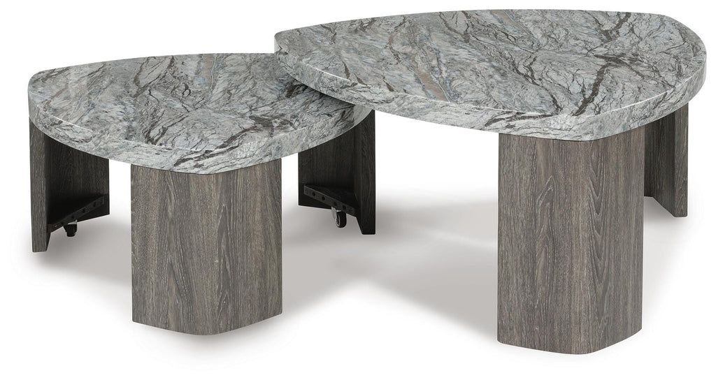 Surmour Gray/Brown Coffee Table and End Table