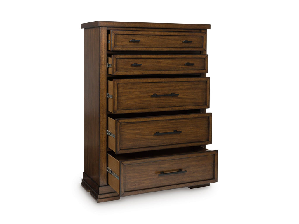Taffenbrook Brown Five Drawer Chest