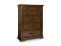Taffenbrook Brown Five Drawer Chest