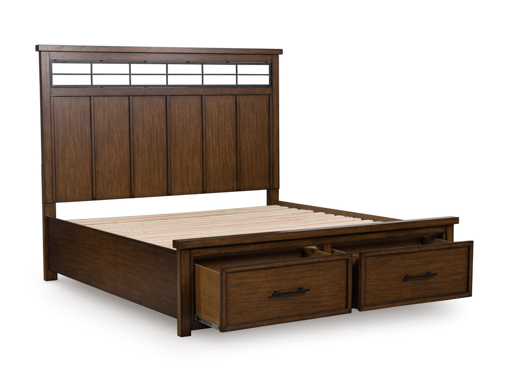 Taffenbrook Brown King Panel Storage Bed