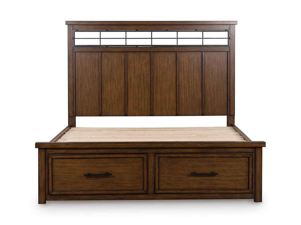 Taffenbrook Brown King Panel Storage Bed