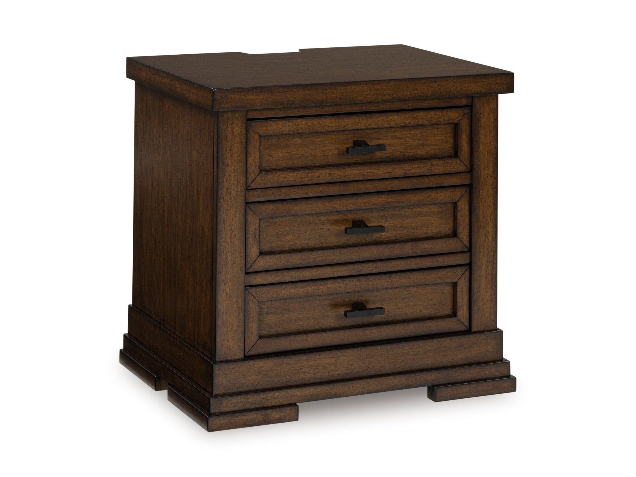 Taffenbrook Brown Three Drawer Nightstand