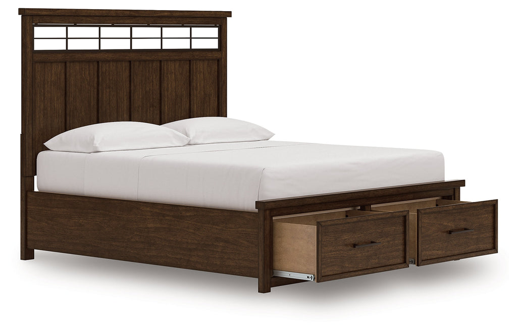 Taffenbrook Medium Brown California King Panel Storage Bed