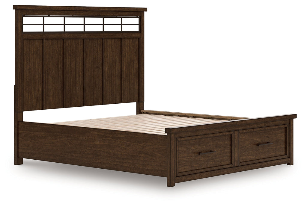 Taffenbrook Medium Brown California King Panel Storage Bed