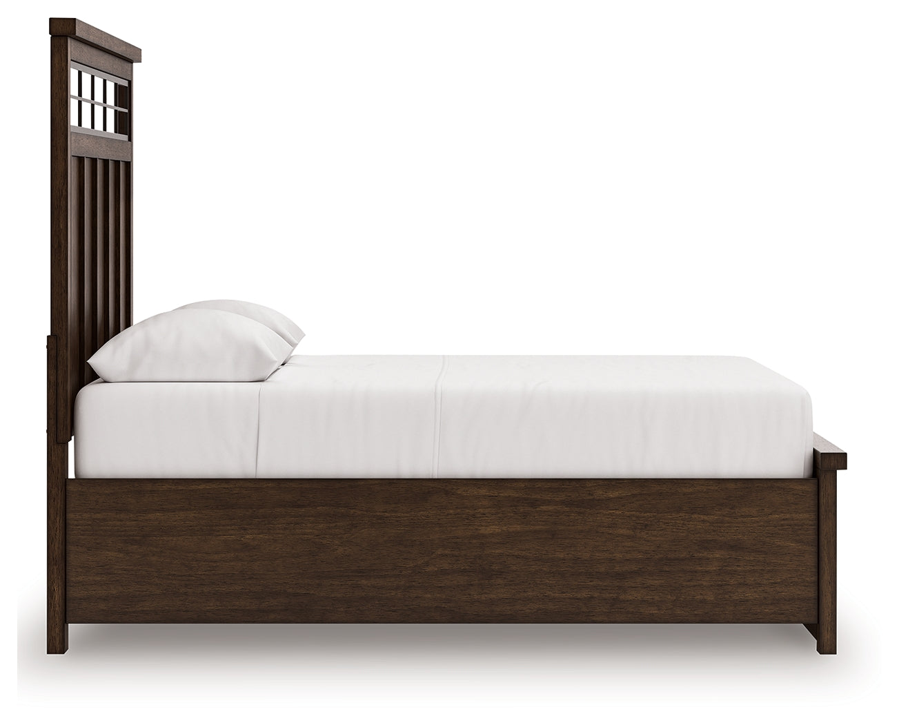 Taffenbrook Medium Brown Queen Panel Storage Bed, Dresser and Mirror