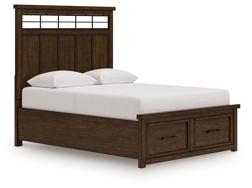 Taffenbrook Medium Brown Queen Panel Storage Bed