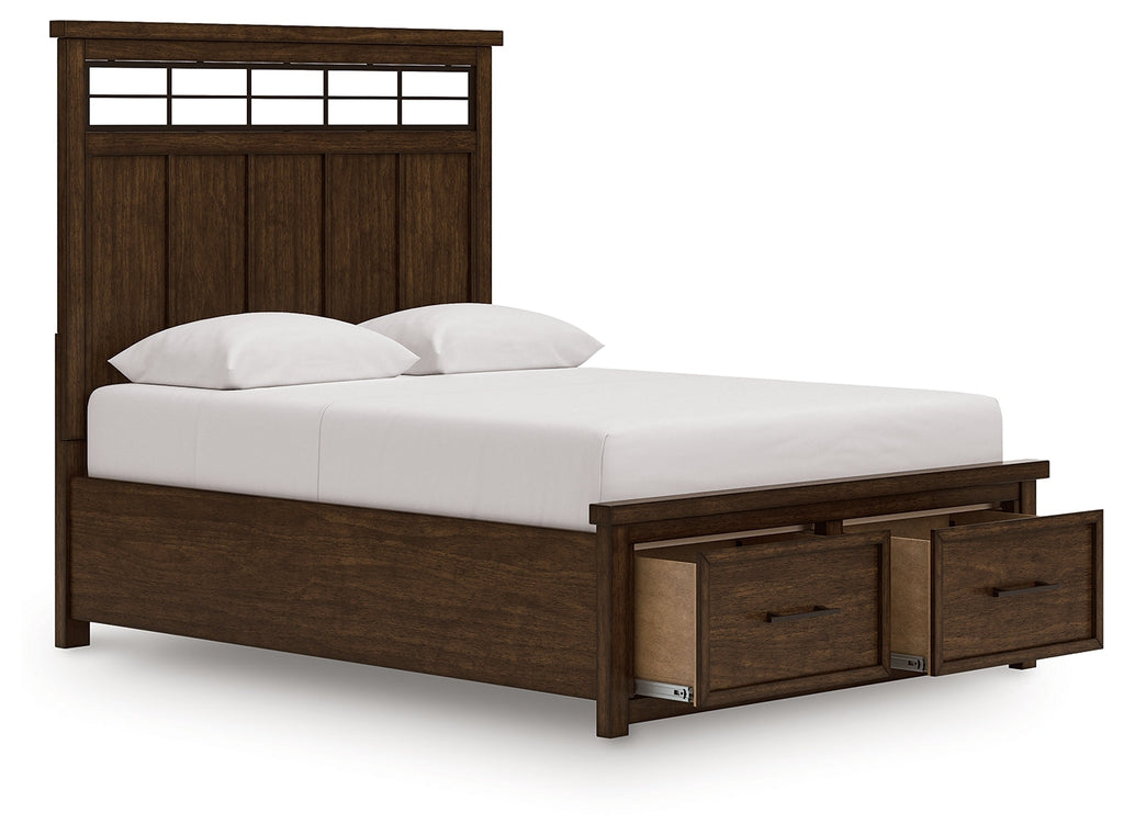 Taffenbrook Medium Brown Queen Panel Storage Bed