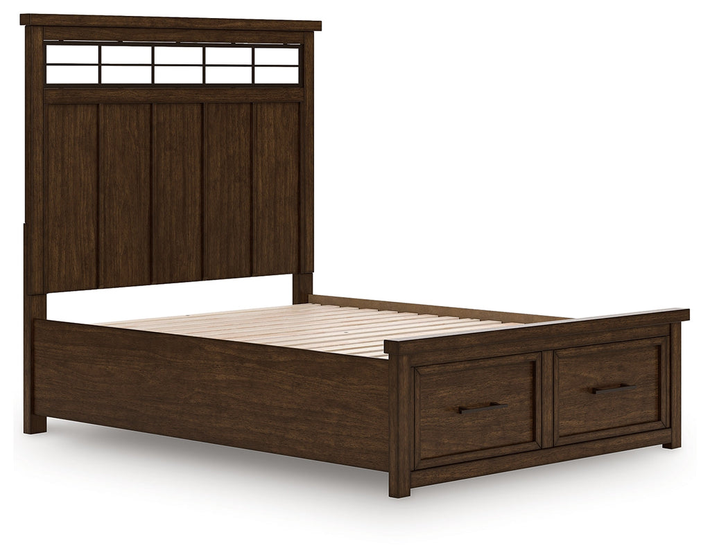 Taffenbrook Medium Brown Queen Panel Storage Bed