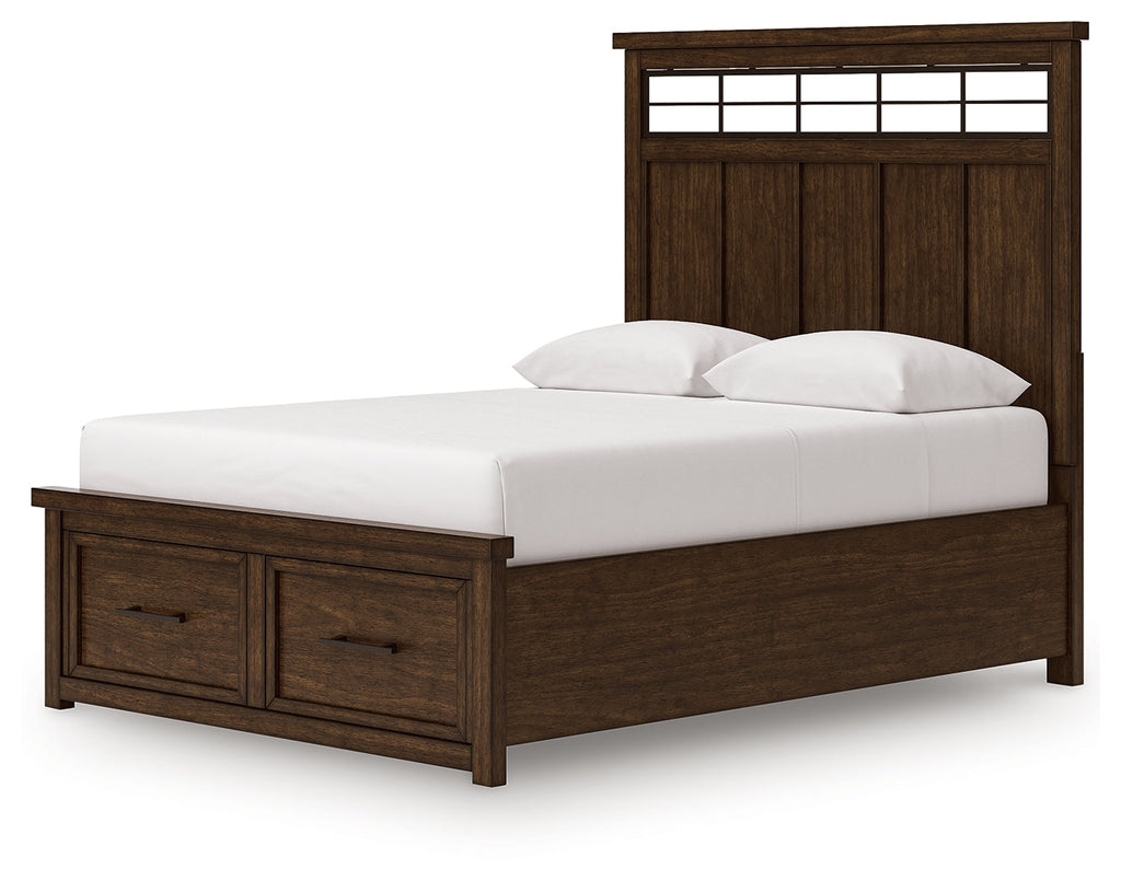Taffenbrook Medium Brown Queen Panel Storage Bed