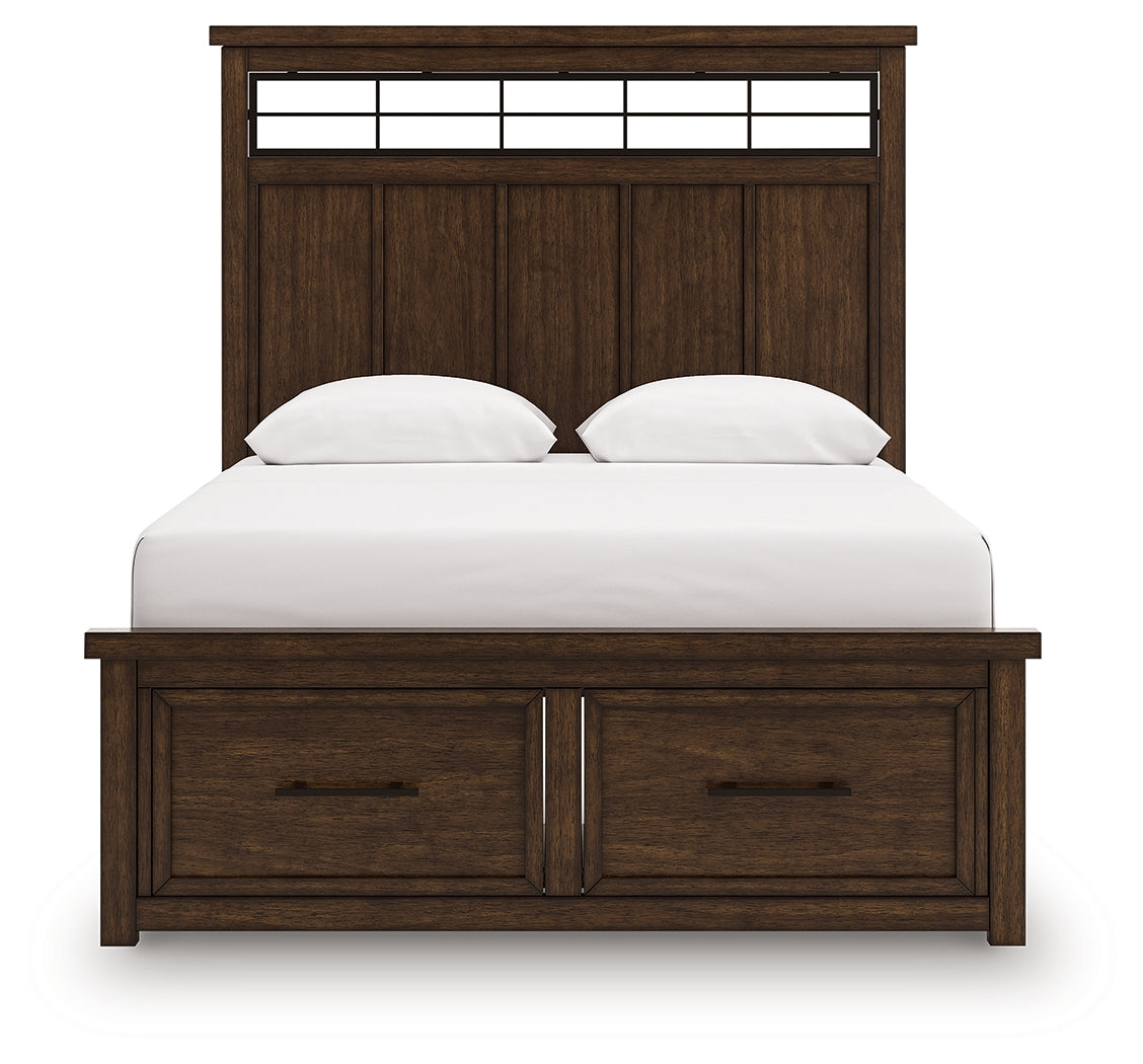 Taffenbrook Medium Brown Queen Panel Storage Bed