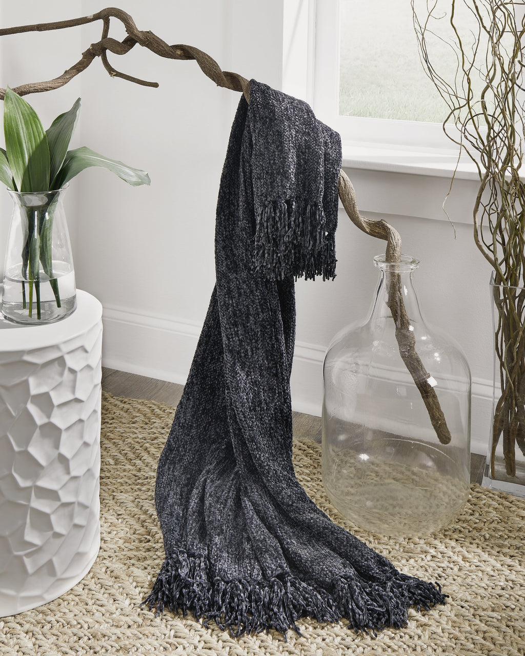 Tamish Black Throw
