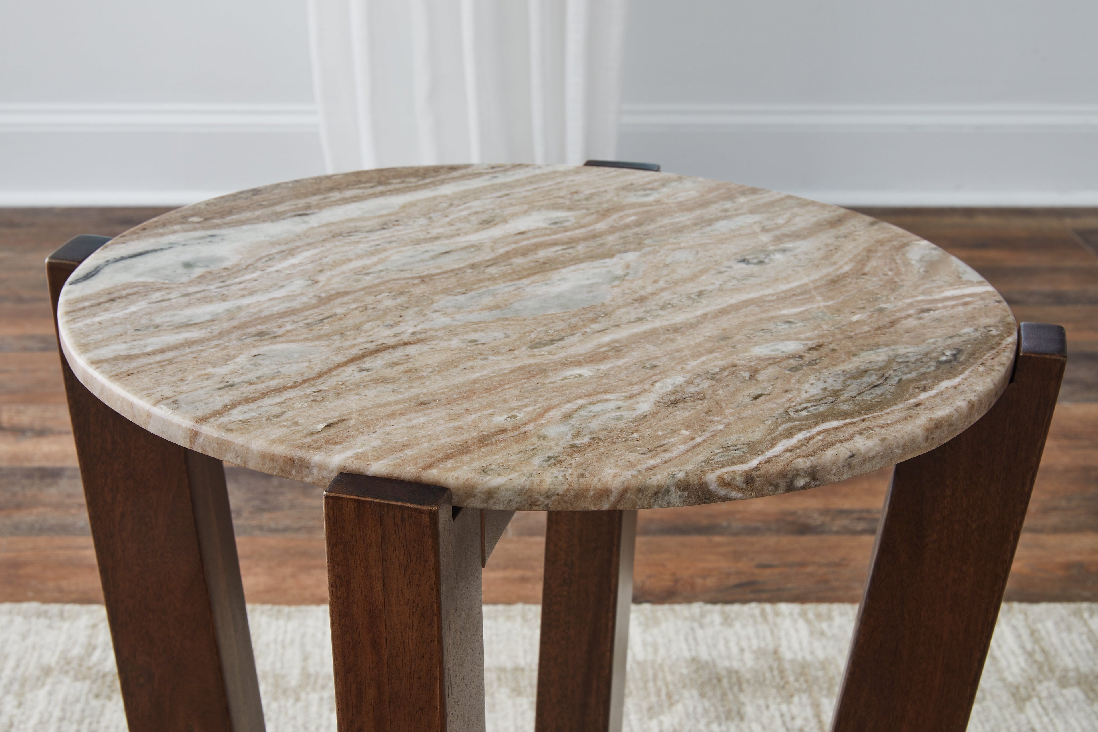 Tanidore Warm Brown Round End Table