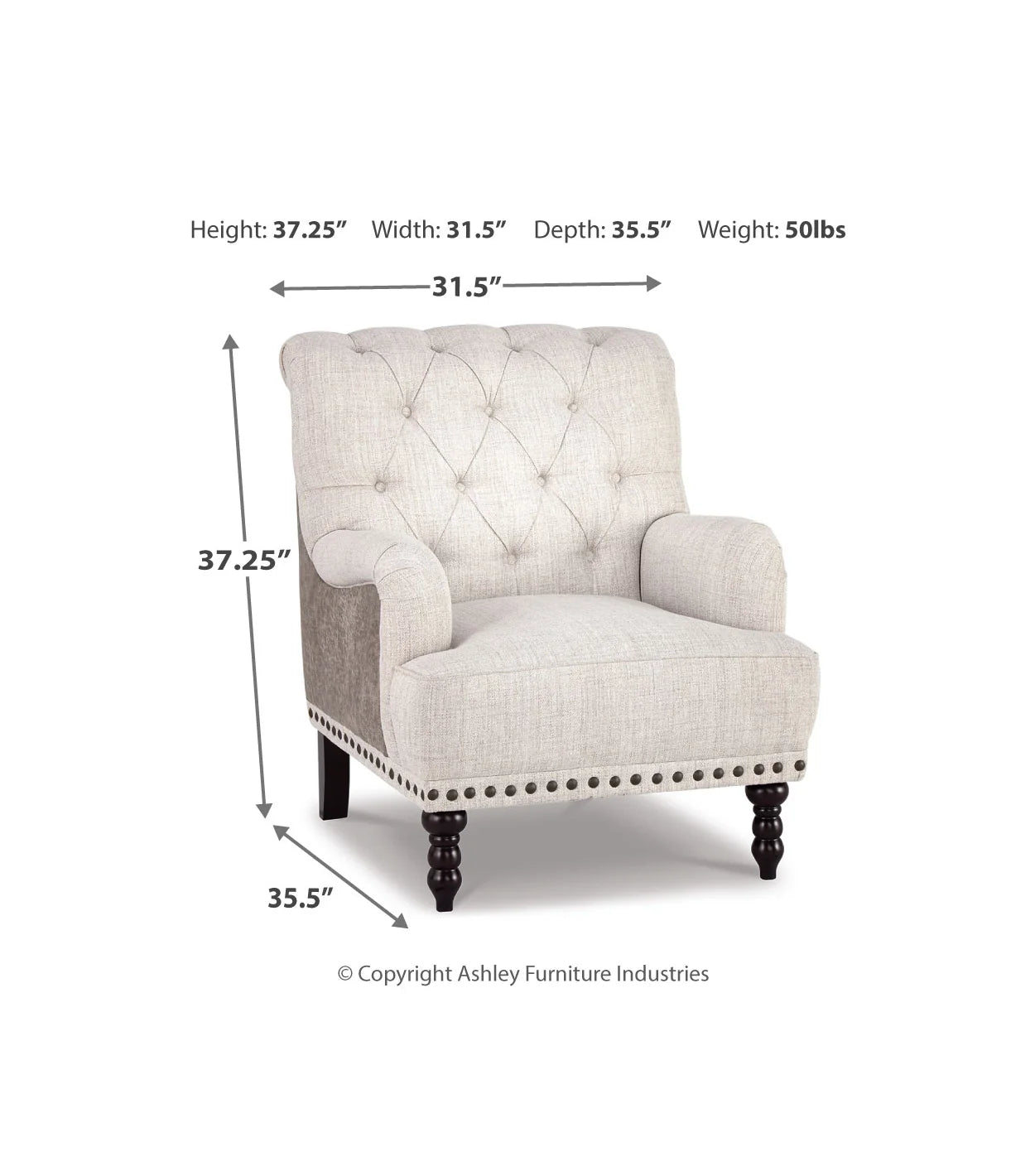 Tartonelle Ivory/Taupe Accent Chair
