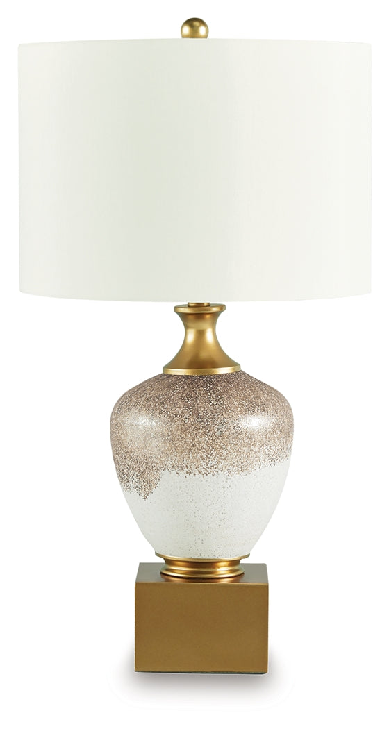 Tavisburg Brown/White/Gold Table Lamp