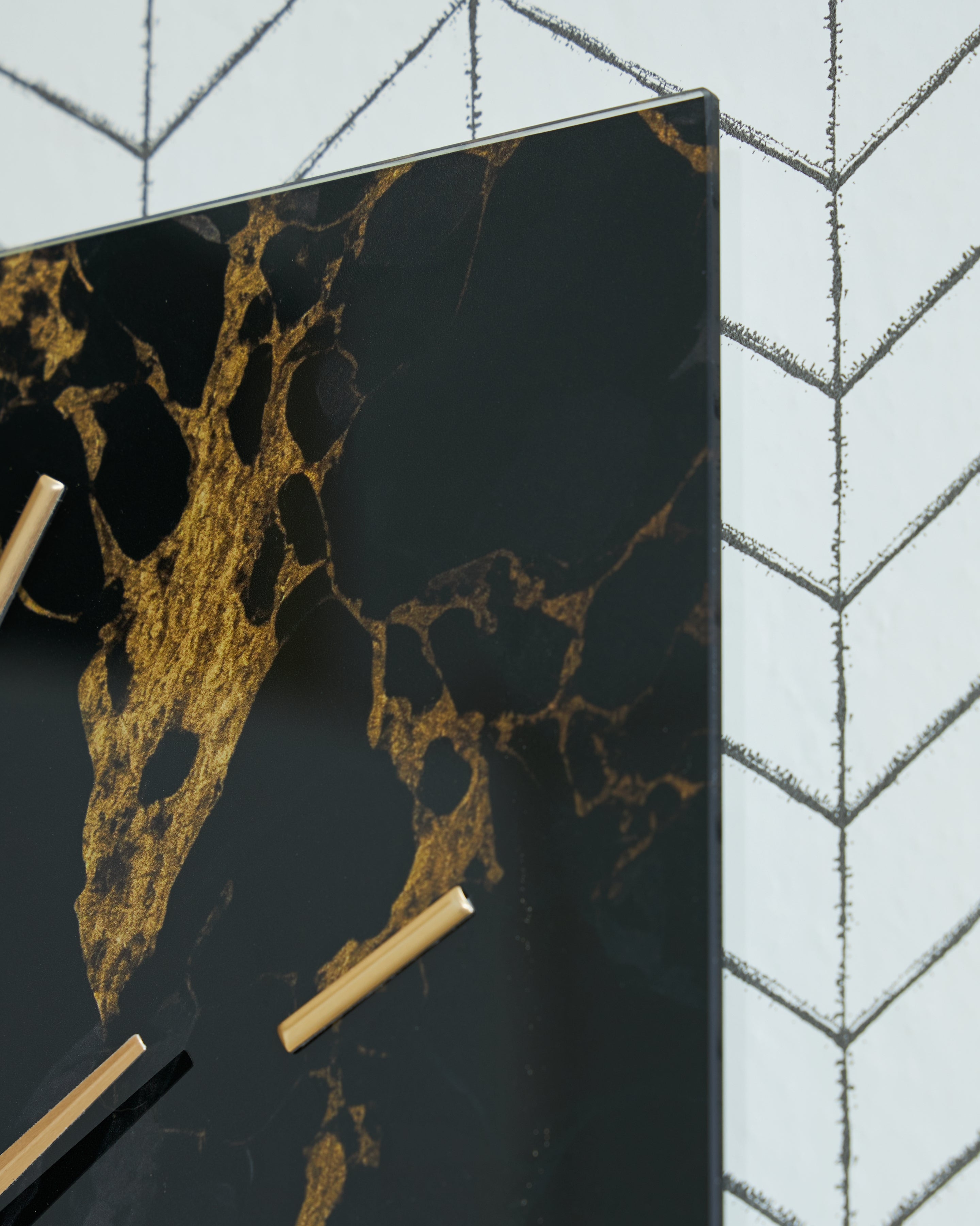 Teague Black/Gold Wall Clock