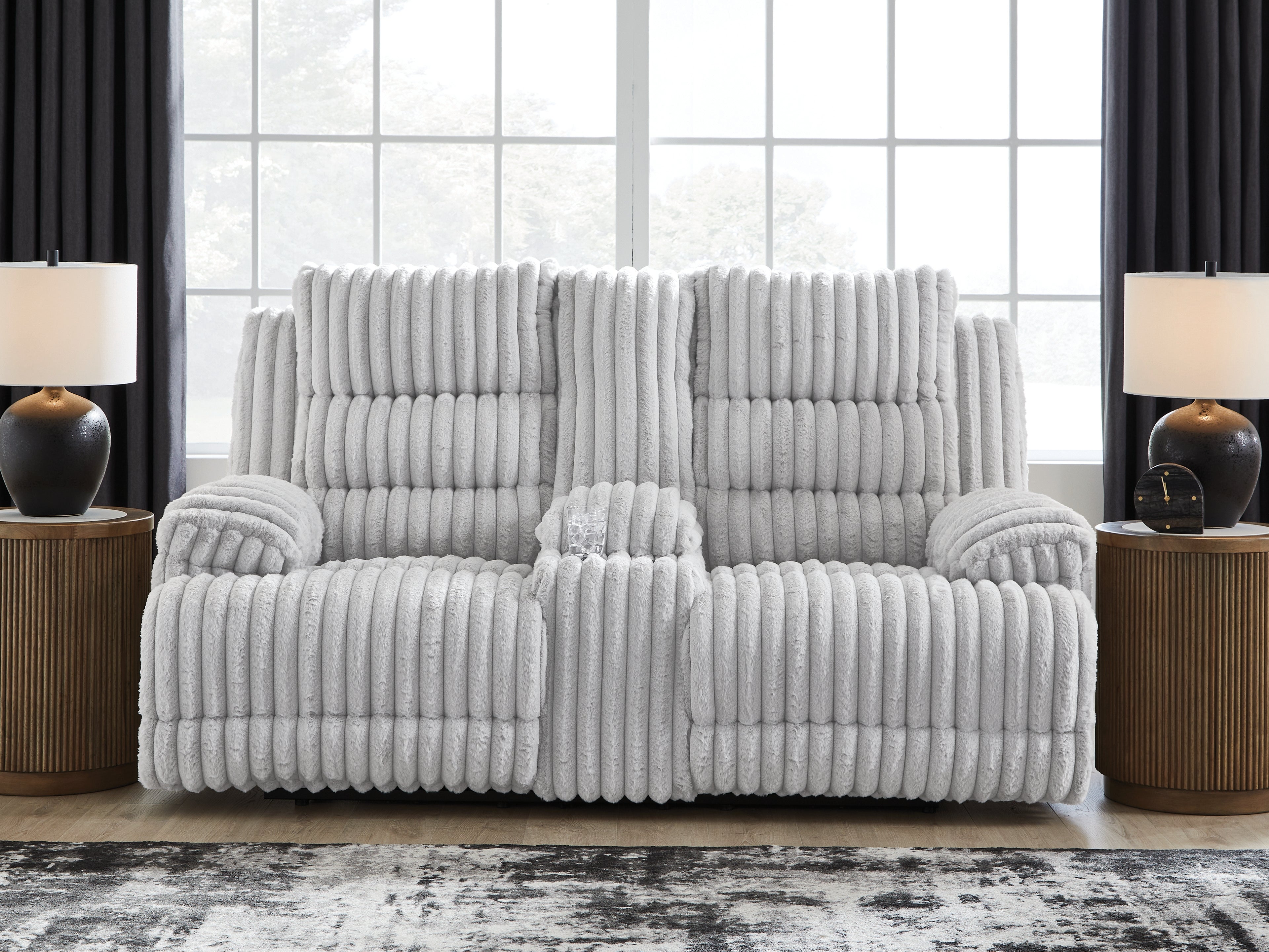 Technique Alloy Power Reclining Loveseat with Console